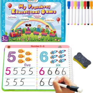ALIANFLY Preschool Learning Activities Educational Workbook – Toddler Prek Montessori Handwriting Practice Activity Tracing Toys Busy Book for Kids, Autism Learning Materials and ABC Learning Book