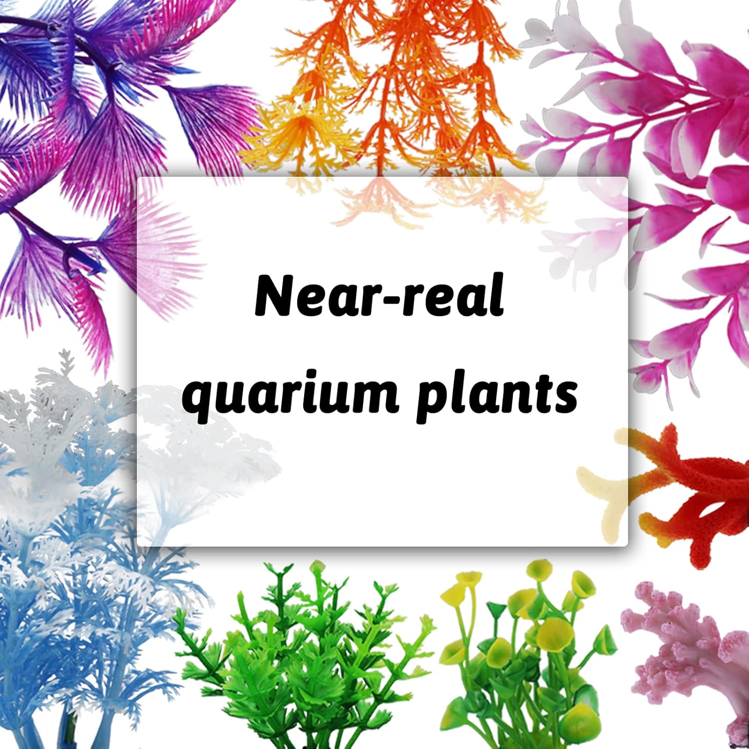 Fish Tank Decorations Plants with Resin Coral, 8 pcs Aquarium Decor - Image 3