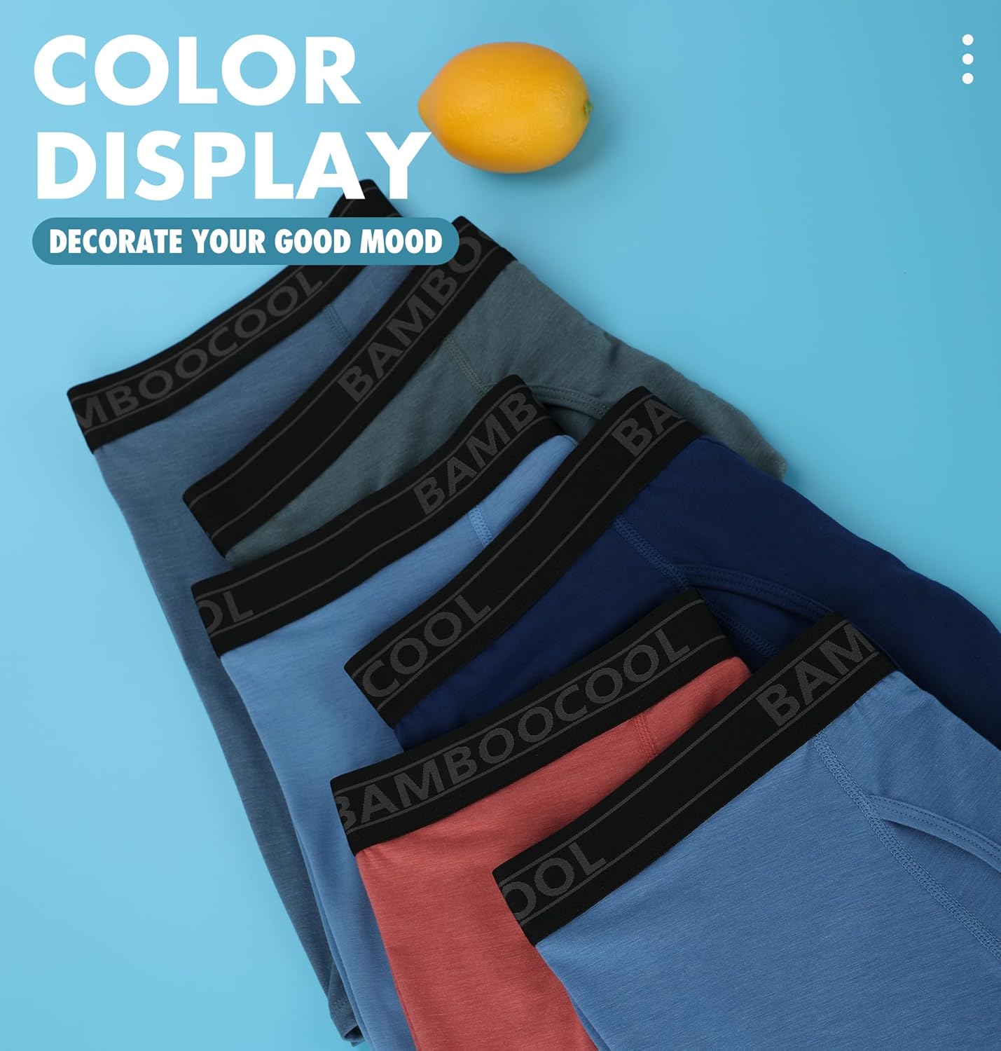 BAMBOO COOL Breathable Men's Underwear Modern Multipack Comfortsoft Moisture-Wicking Boxer Briefs 6 Pack - Image 6