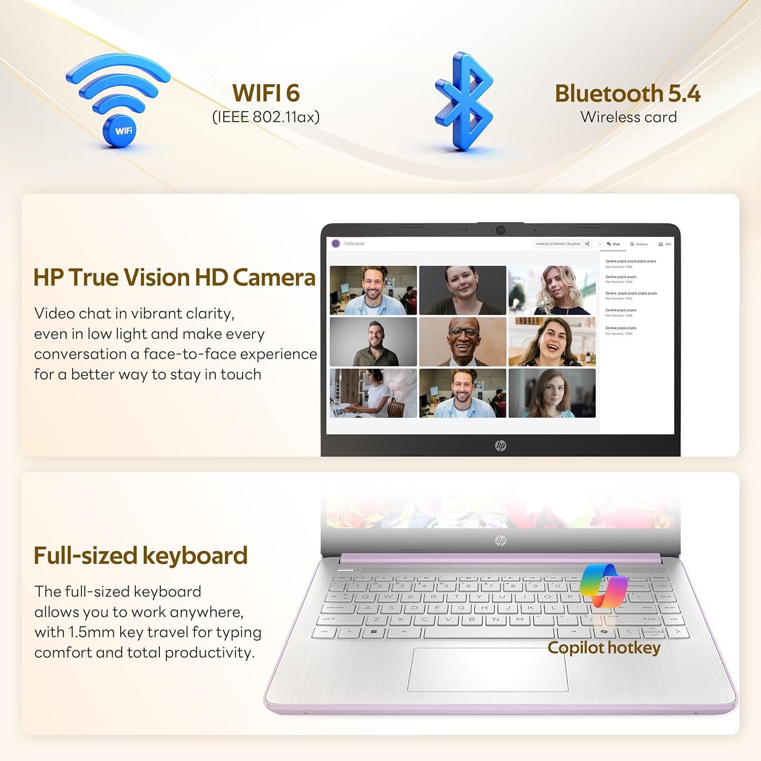 HP Flagship 14" HD Student&Business Laptop with AI Copilot, 13th Gen Intel 4-Core, 4GB RAM, 1.12TB Storage (128GB UFS + 1TB Docking Station), 1 Year Office 365, Wi-Fi 6, Win 11 S, Lavender Purple - Image 7