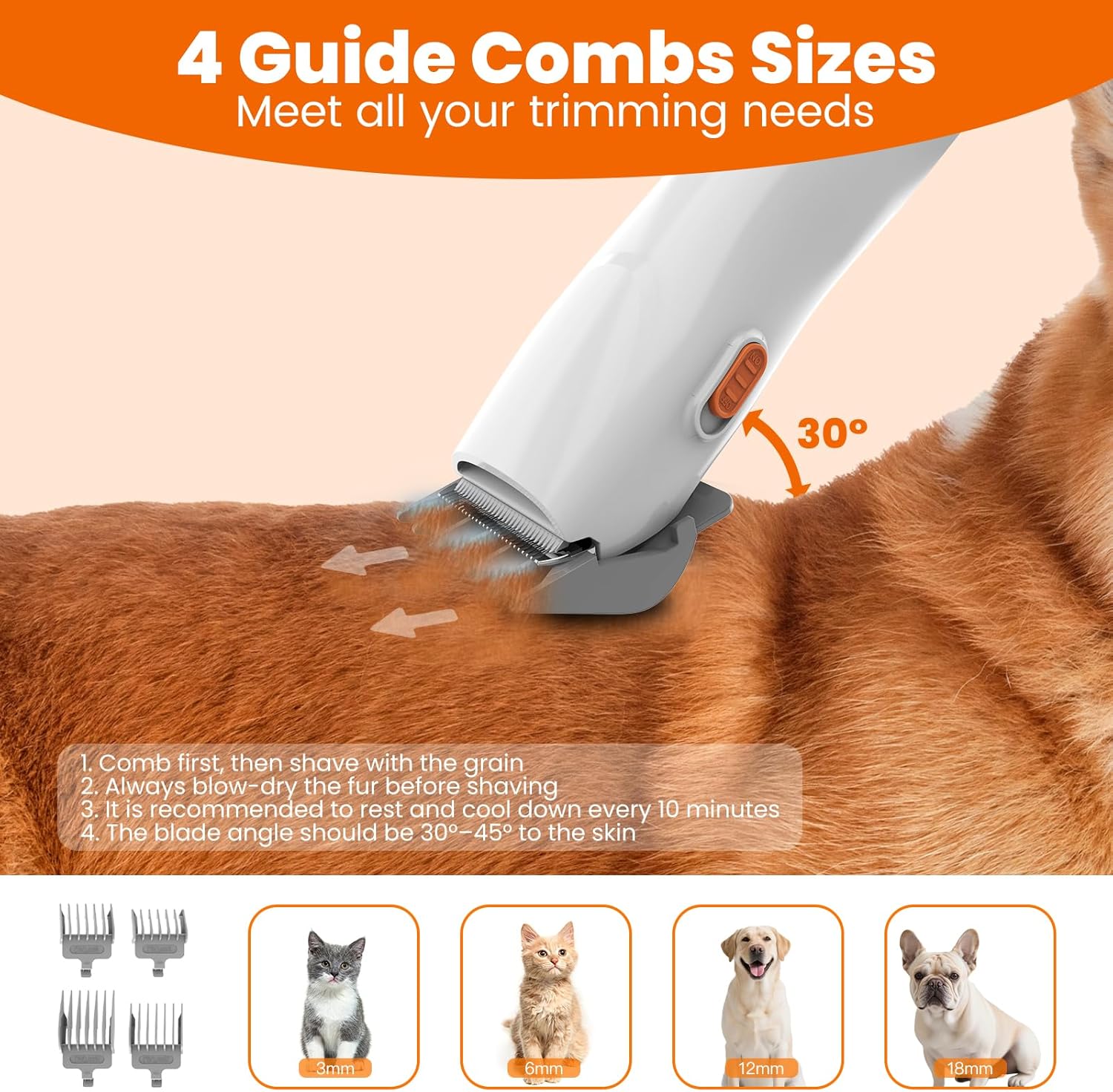 ubrobo Dog Grooming Vacuum, Dog Grooming Kit with Pet Clippers, 12,000Pa Pet Hair Vacuum for Dogs, Low Noise Home Cleaning Tool in 1, PG10 - Image 6