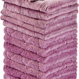 OstWony 12PCS Kitchen Towels Dish Towels, Multipurpose Reusable Dish Cloths, Double-Sided Microfiber Cleaning Rags for Furniture, Tea, Bowl, 10x 6 inch