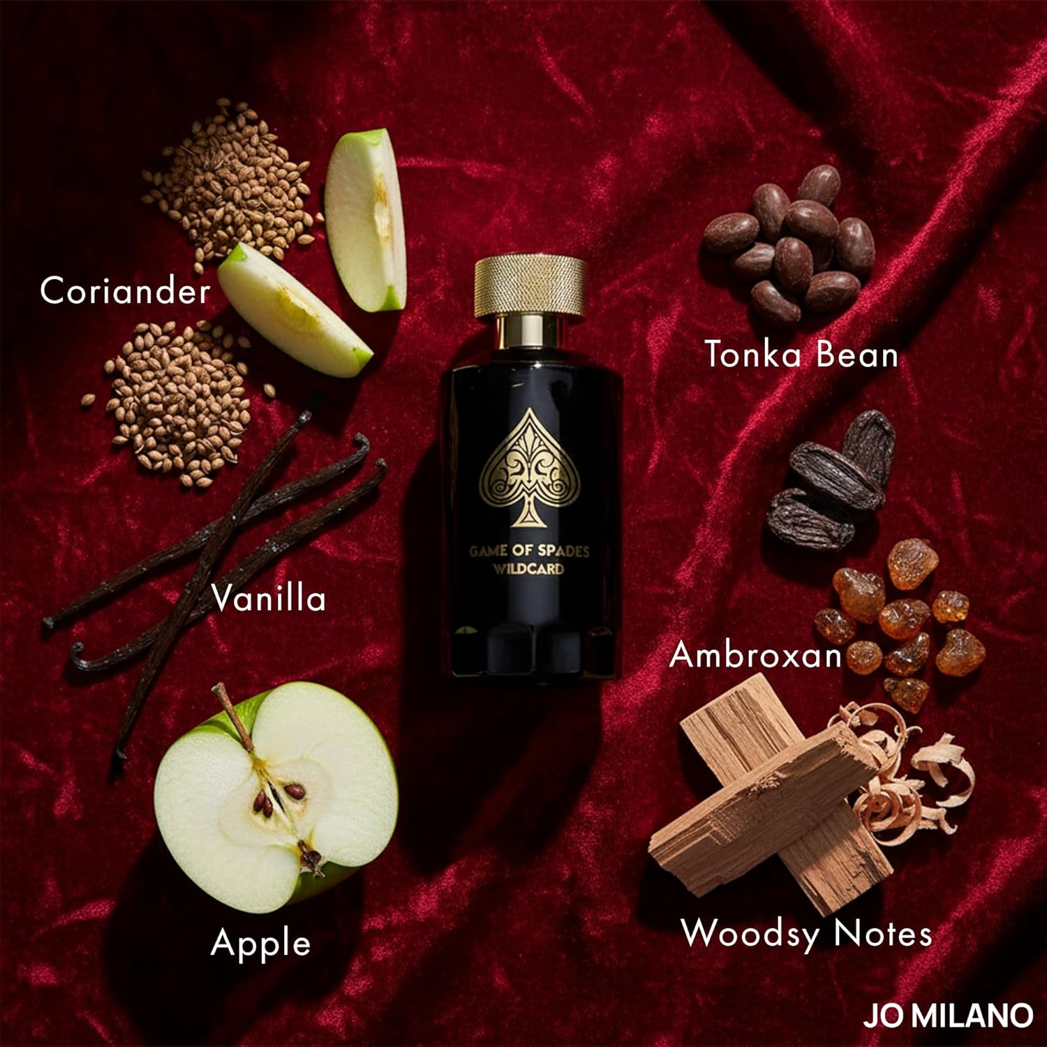 Jo Milano Game of Spades Wildcard Parfum Spray | 3.4 oz (100ml) | Vanilla, Apple, Tonka, Oud Wood, Bergamot Scent | Long Lasting Fragrance for Men - Image 3
