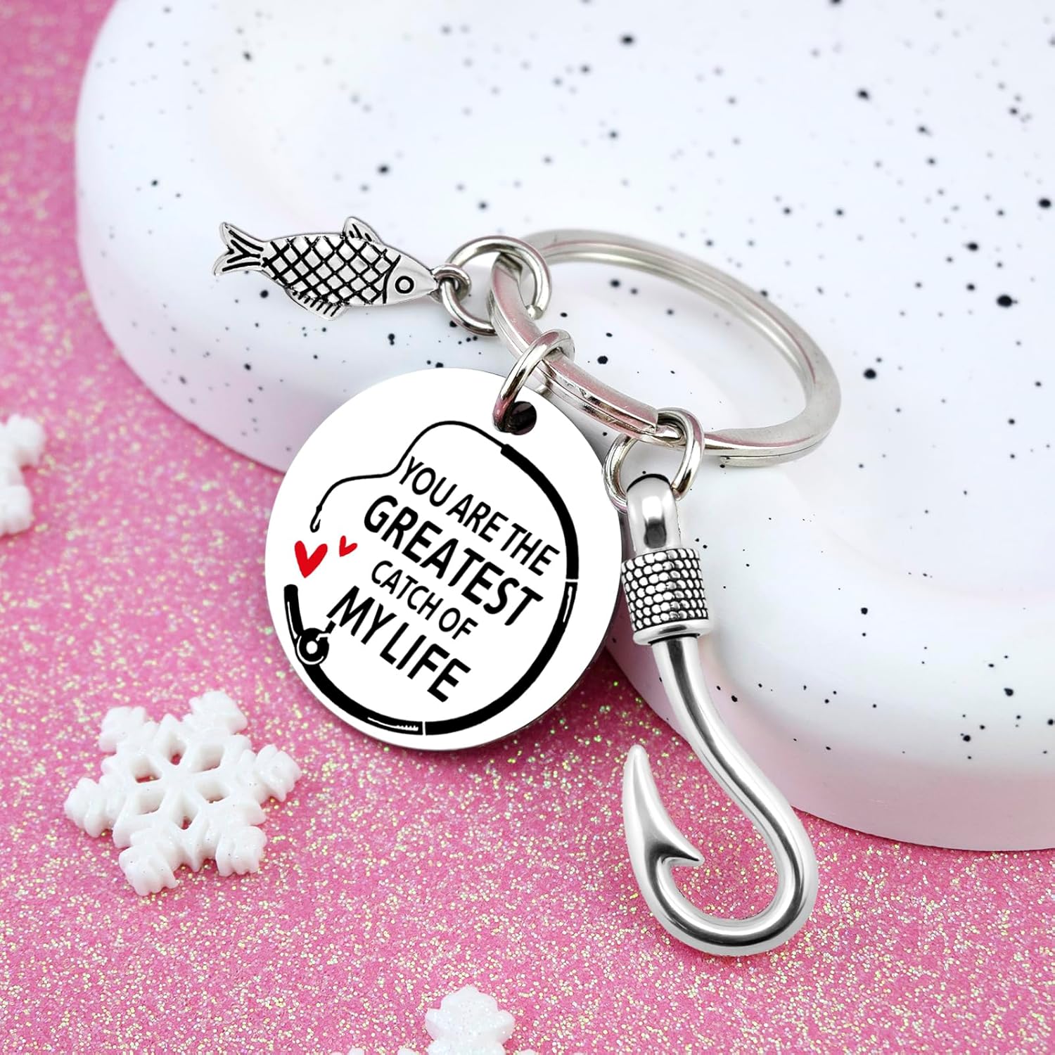 Fishing Gifts for Men Fisherman Gift for Boyfriend Husband Hubby Funny Fishings Lure Hook Keychain Personalized Gift for Fishing Lover for Birthday Sweetest Valentines Day Gifts for Him Boyfriend - Image 3