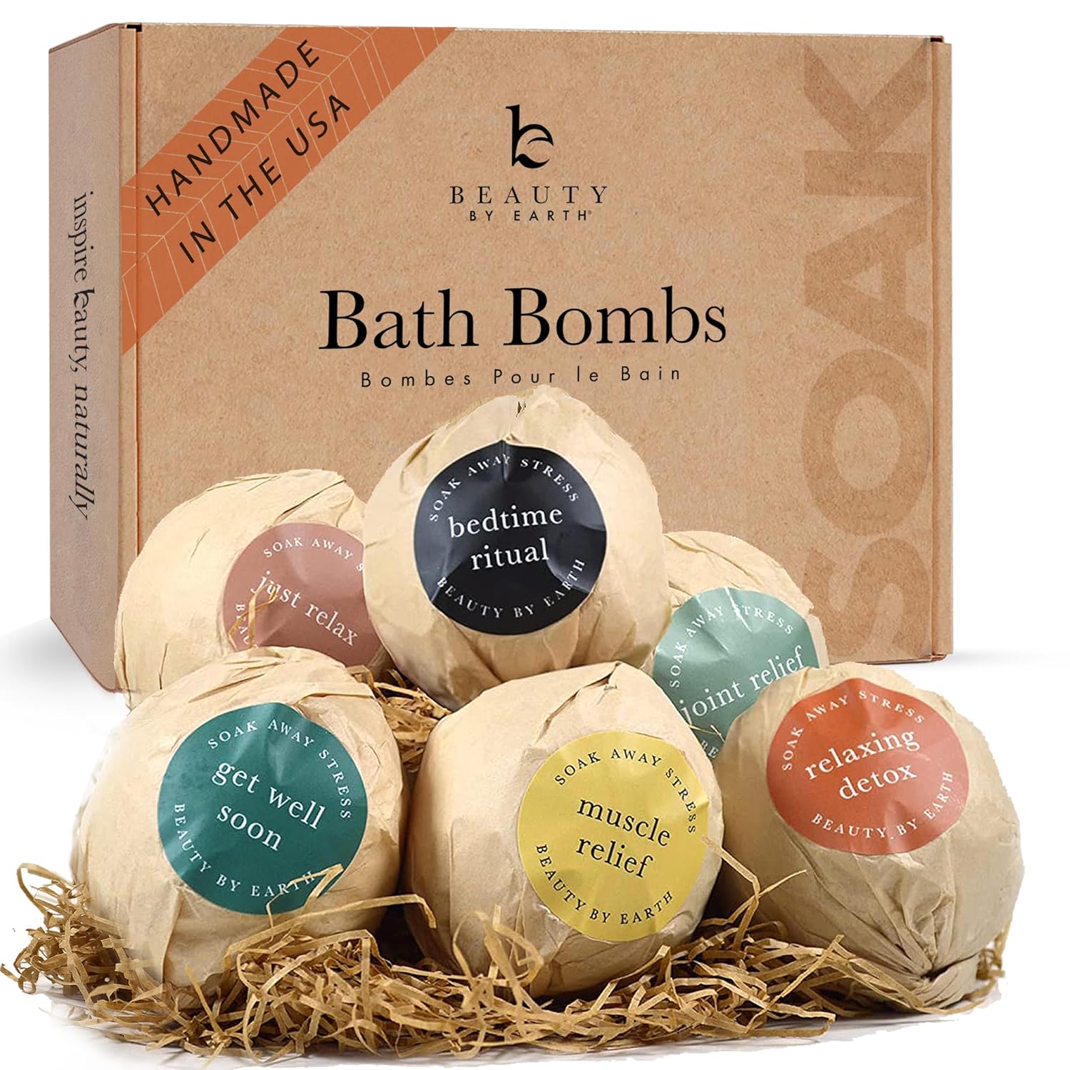 Bath Bombs Gift Set - USA Made with Organic & Natural Ingredients, Mothers Day Gifts for Mom & Wife, Relaxing Spa Gifts for Women & Men