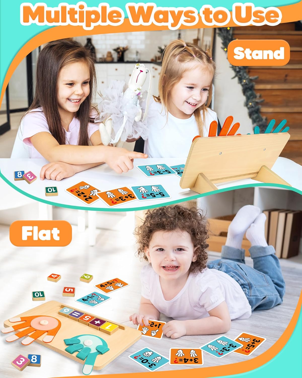 Montessori Educational Learning Toys for 3 4 5 Year Old Boys Girls Birthday Gifts, Toddler Preschool Learning Activities, Number Counting Blocks Toys for Kids, Math Manipulatives Counting Toy for 3-5 - Image 4