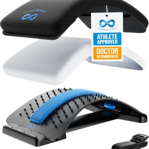 Everlasting Comfort Lumbar Support Board Back Stretcher for Lower Pain Relief – Adjustable Spine Decompression with 88 Acupressure Nodes – Back Cracking Device with Chair Strap for Posture Correction