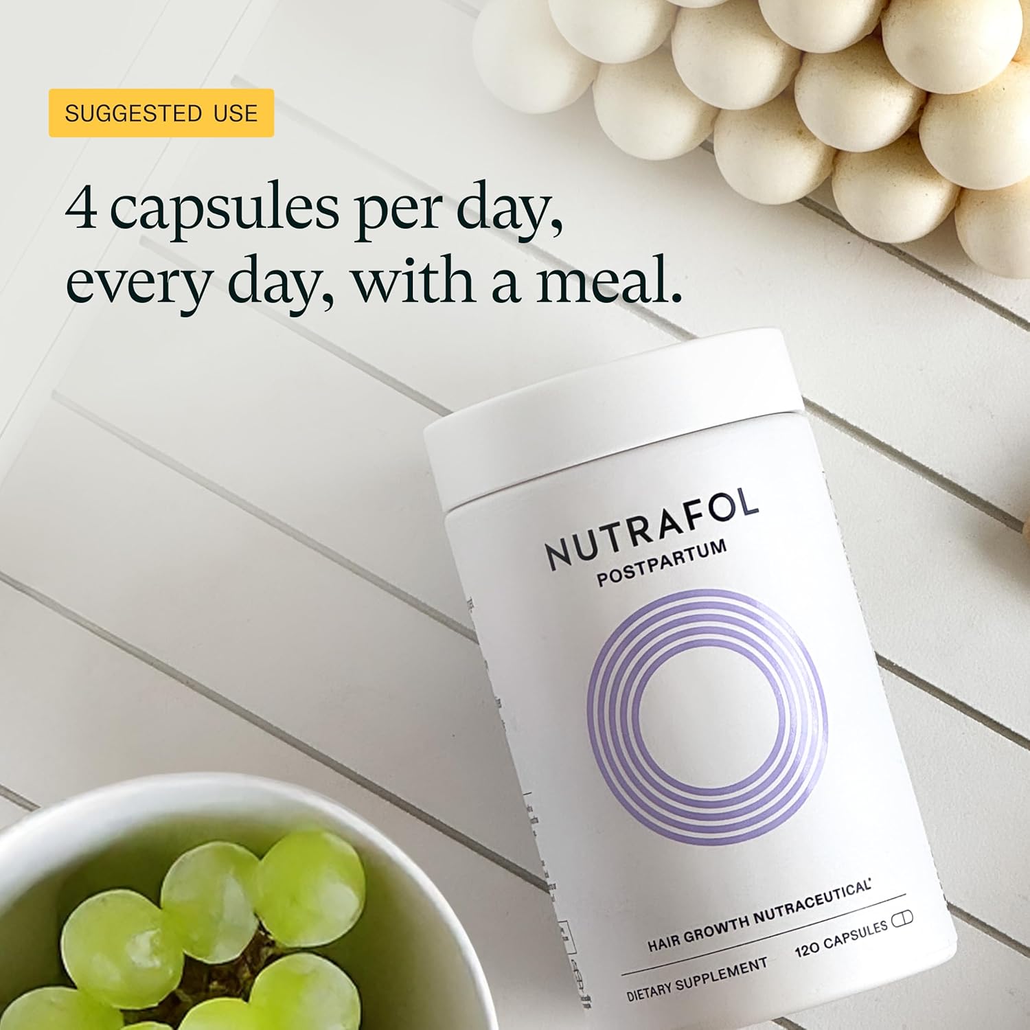Nutrafol Postpartum Hair Growth Supplements, Clinically Tested for Visibly Thicker Hair and Less Shedding, Breastfeeding-Friendly - 2 Month Supply, 2 Refill Pouches - Image 8