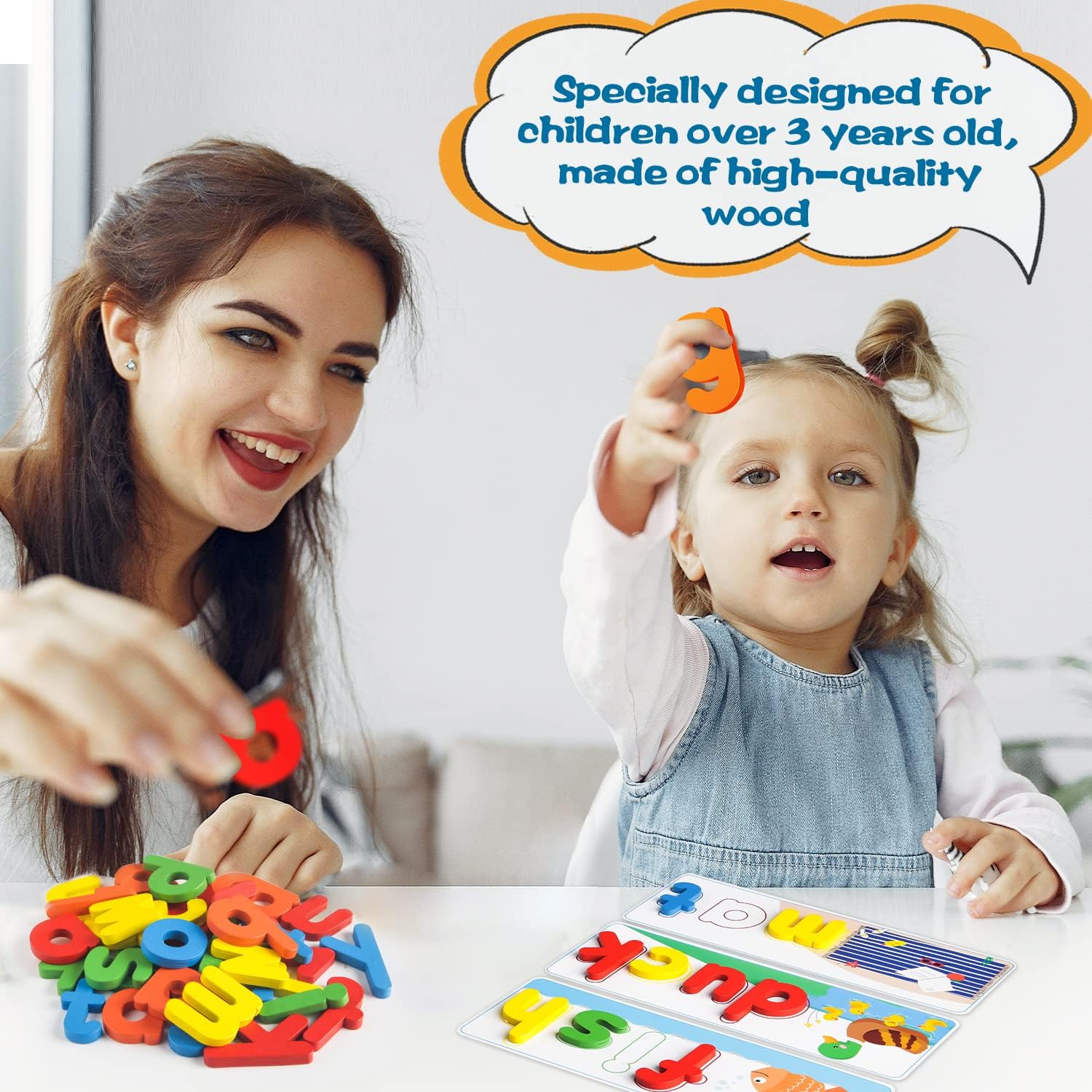 Learning Educational Toys for 2 3 4 5 6 Years Old Boys Girls, See & Spell Matching Letter Game with Alphabet Cards for Kids, Preschool CVC Word Builders Toy, Christmas Birthday Gifts for Age 2-4 4-6 - Image 5