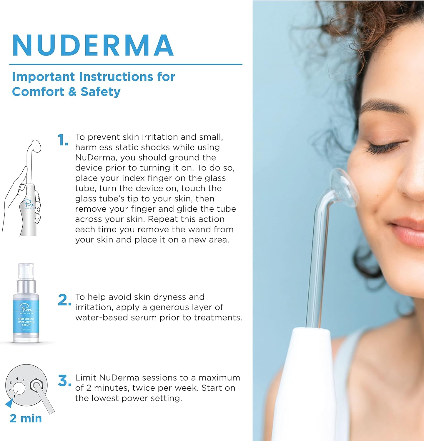 Pure Daily Care NuDerma Clinical Portable Skin Therapy Wand, Machine with 6 Fusion Neon + Argon Wands – Anti Aging - Clarifying - Skin Tightening & Radiance - Wrinkle Reducing - Image 6