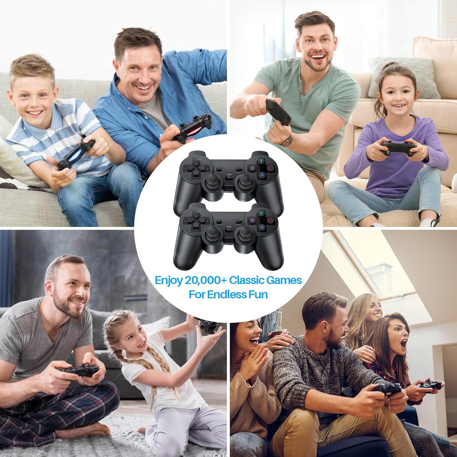 2026 Newest Retro Game Console, 20000+Games Wireless Home Video Game Console with 2 Wireless Handles, 64G HDMI TV Plug and Play PSP Arcade Stick, Support Dual TV Output, Gift for Kids & Adults - Image 6