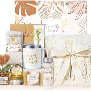 Self Care Gifts Get Well Soon Gift Baskets for Women, Mothers Day Birthday Gifts for Women Care Package, Unique Sympathy Gift Basket Spa Thinking of You Gift Set for Mom Her Wife Best Friend Sister