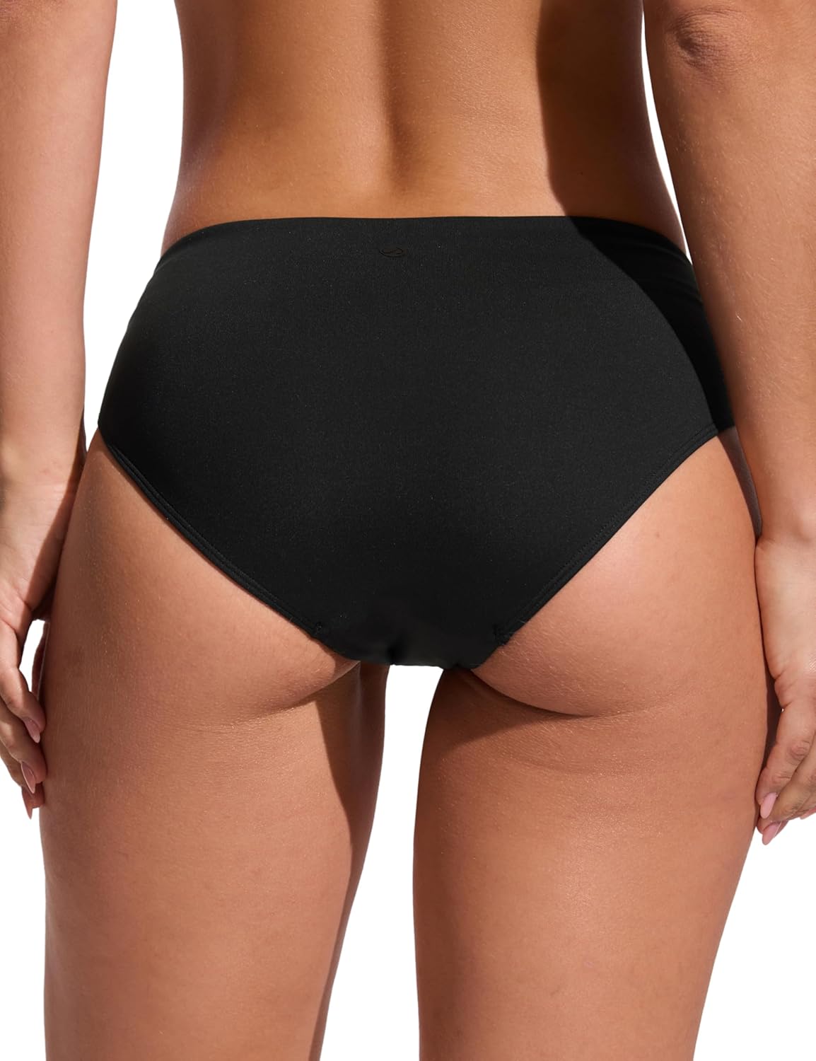 CRZ YOGA Mid Waisted Bikini Bottoms for Women - Full Coverage Bathing Suit Swimsuit Basic Swim Briefs - Image 2