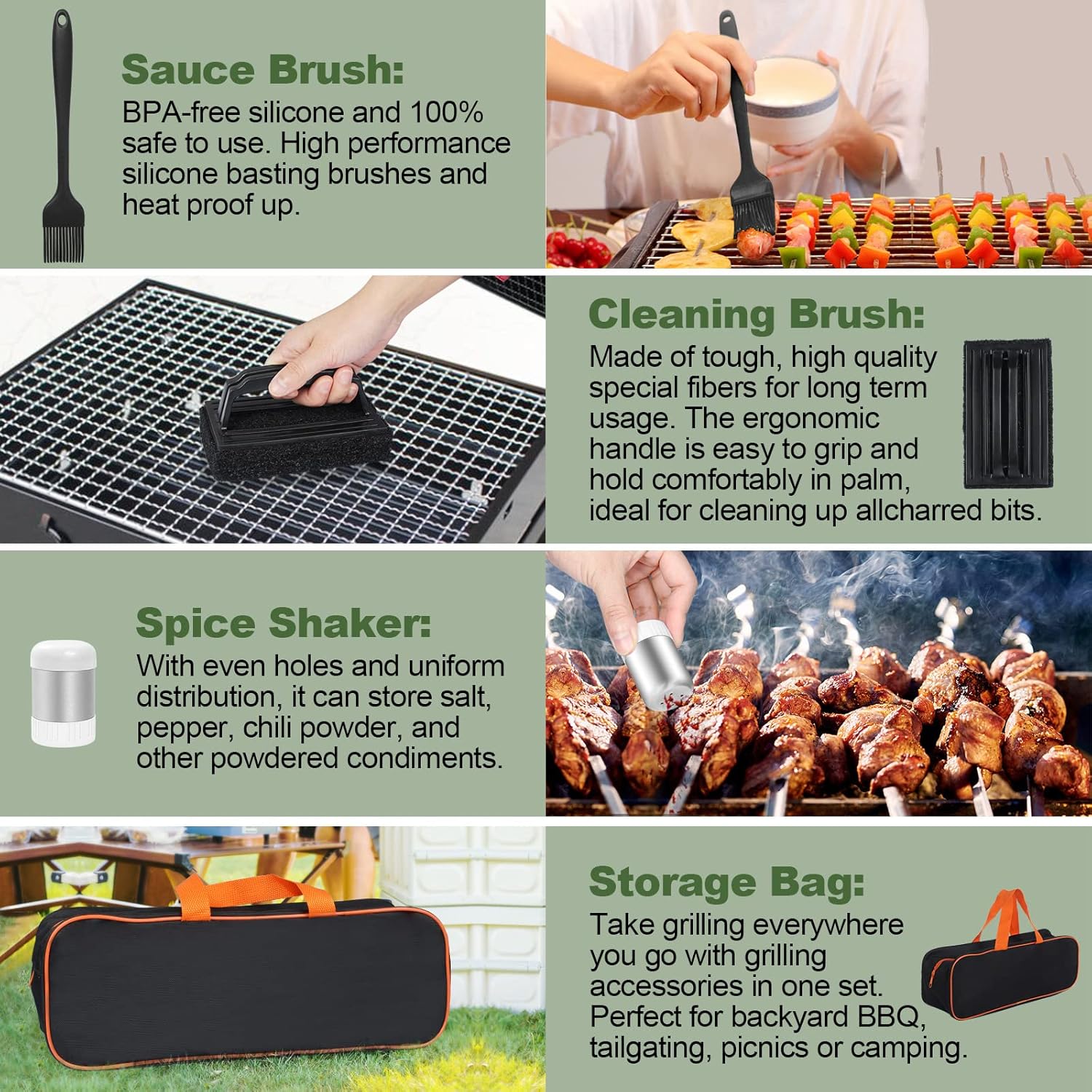 35PCS Griddle Accessories Kit, Flat Top Grill Accessories Set for Blackstone and Camp Chef, Grill Spatula Set with Enlarged Spatulas, Basting Cover, Scraper for Outdoor Barbecue - Image 7