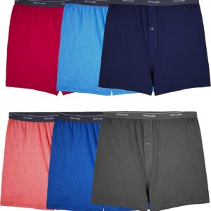 Fruit of the Loom mens Tag-free Knit Boxer Shorts, Relaxed Fit, Moisture Wicking, Assorted Color Multipacks
