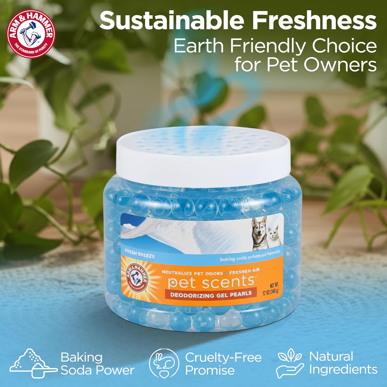Arm & Hammer for Pets Air Care Pet Scents Deodorizing Gel Beads, Pet Odor Eliminator for Rooms Closets and Small Spaces with Long Lasting Odor Control, Fresh Breeze Scent, 12 oz - Image 4