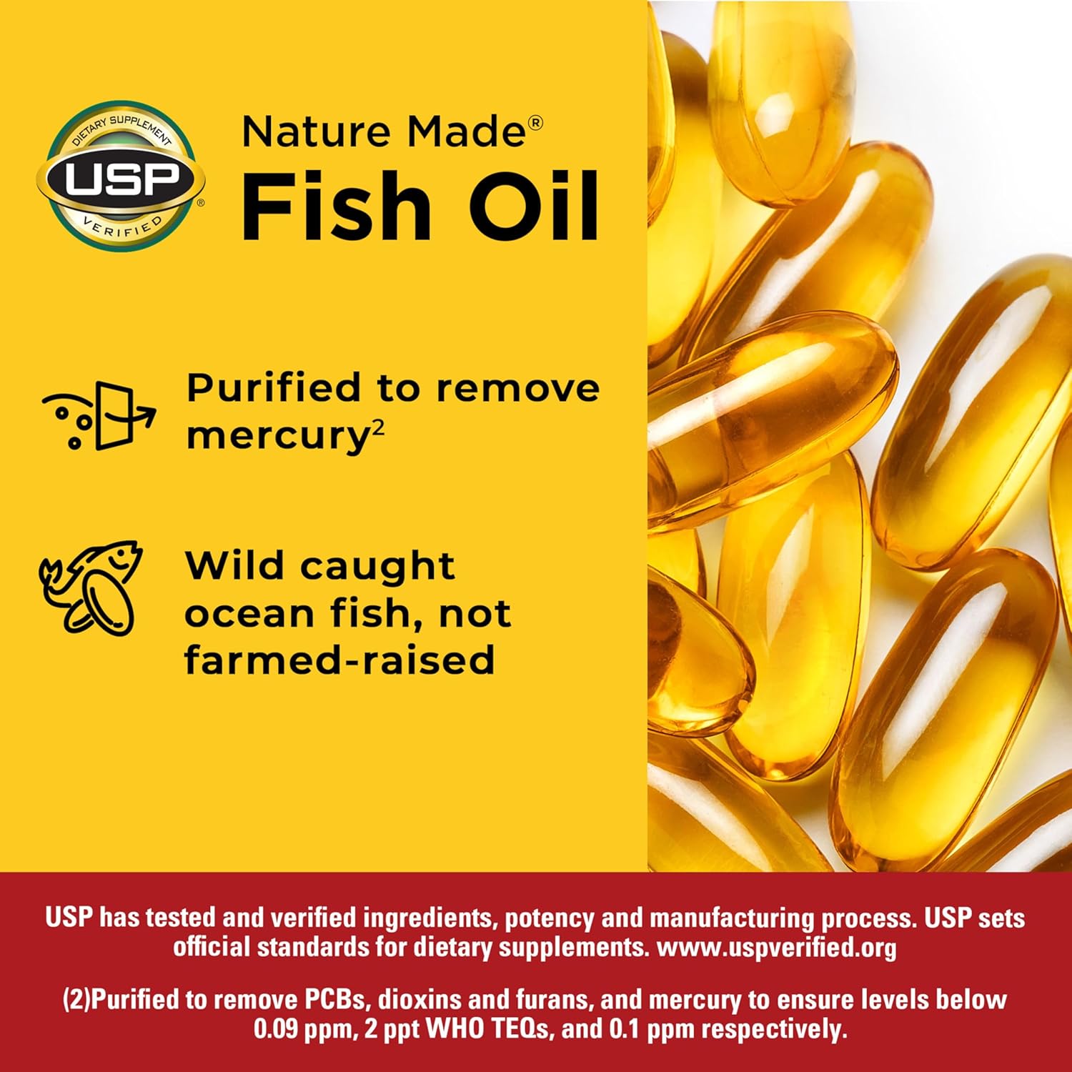 Fish Oil 1200mg, 100 Softgels, Fish Oil Omega 3 Supplement For Heart Health - Image 3