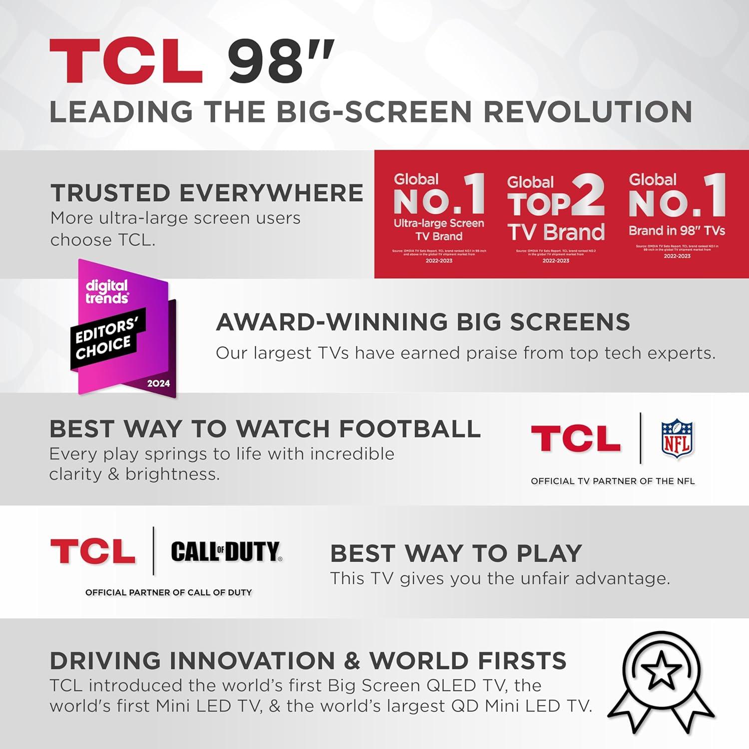 TCL 98-Inch Q65 QLED 4K UHD Smart TV with Google TV (98Q651G, 2024 Model) Dolby Vision, Dolby Atmos, HDR Pro+, Game Accelerator Enhanced Gaming, Voice Remote, Works with Alexa, Streaming Television - Image 4