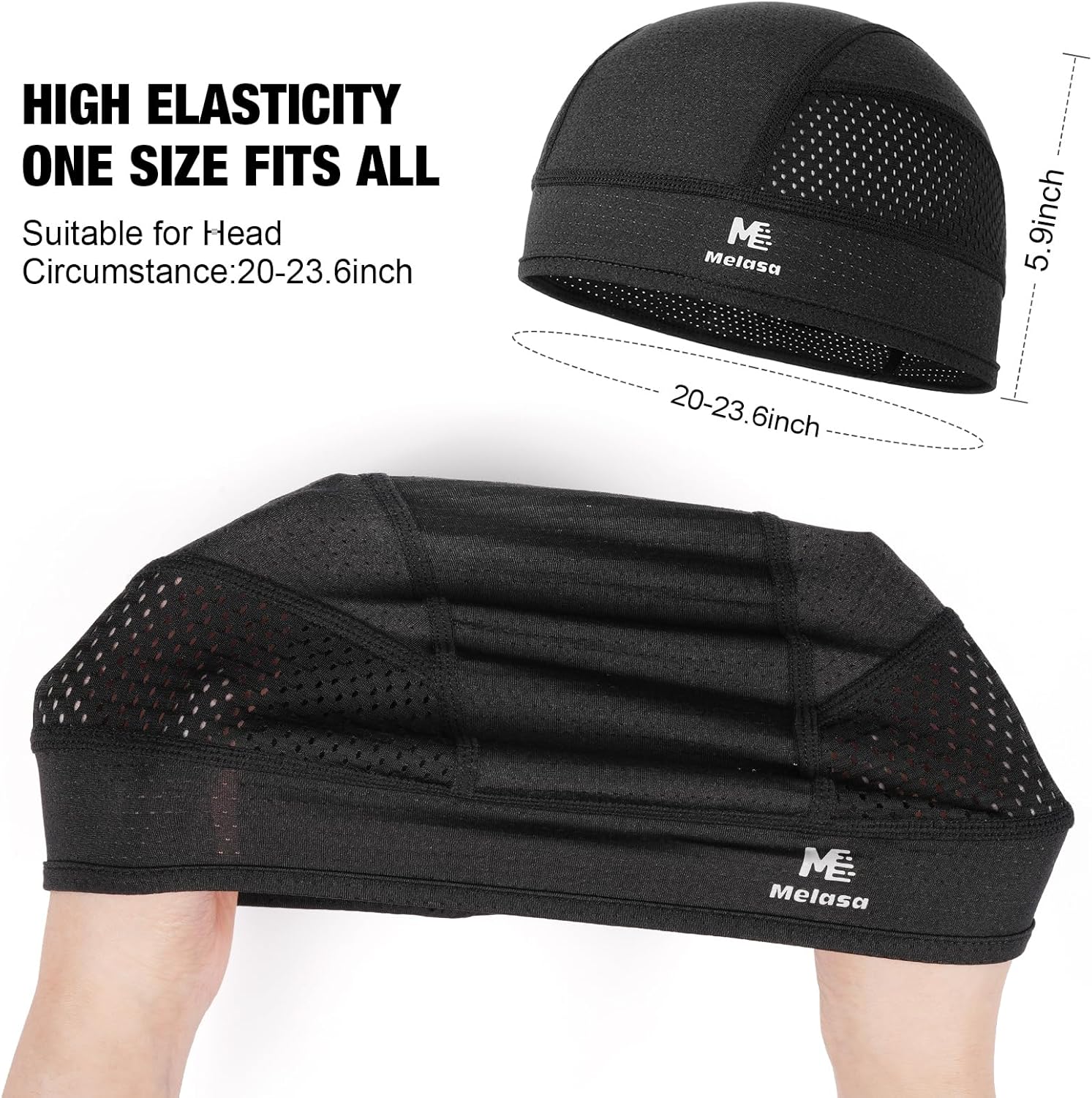 MELASA Cooling Skull Caps Helmet Liner, Lightweight Mesh Under Helmet Cycling Motorcycle Hard Hat Sweat Liner for Men Women - Image 6