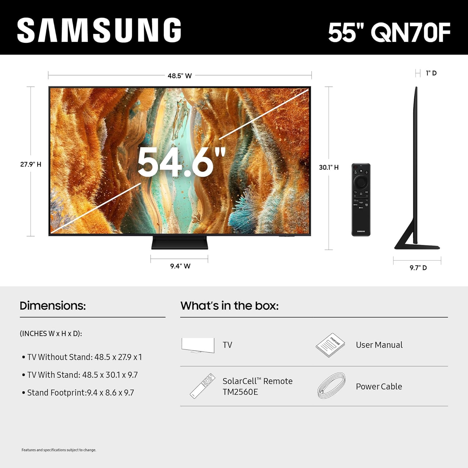 Samsung 55-Inch Class Neo QLED QN70F 4K Mini LED Smart TV (2025 Model) NQ4 AI Gen2 Processor, Quantum Matrix Technology Slim, Motion Xcelerator 144Hz, Samsung Vision AI, Alexa Built-in - Image 2