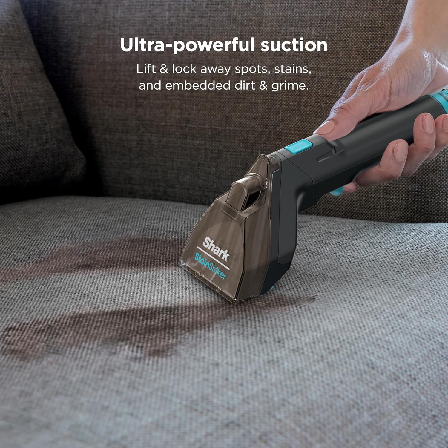Shark StainStriker Portable Carpet & Upholstery Cleaner with On-Board Self-Cleaning, Spot, Stain, & Odor Eliminator, Includes 2 Cleaning Tools, 2 Cleaning Solutions, Charcoal, PX221BRN - Image 7