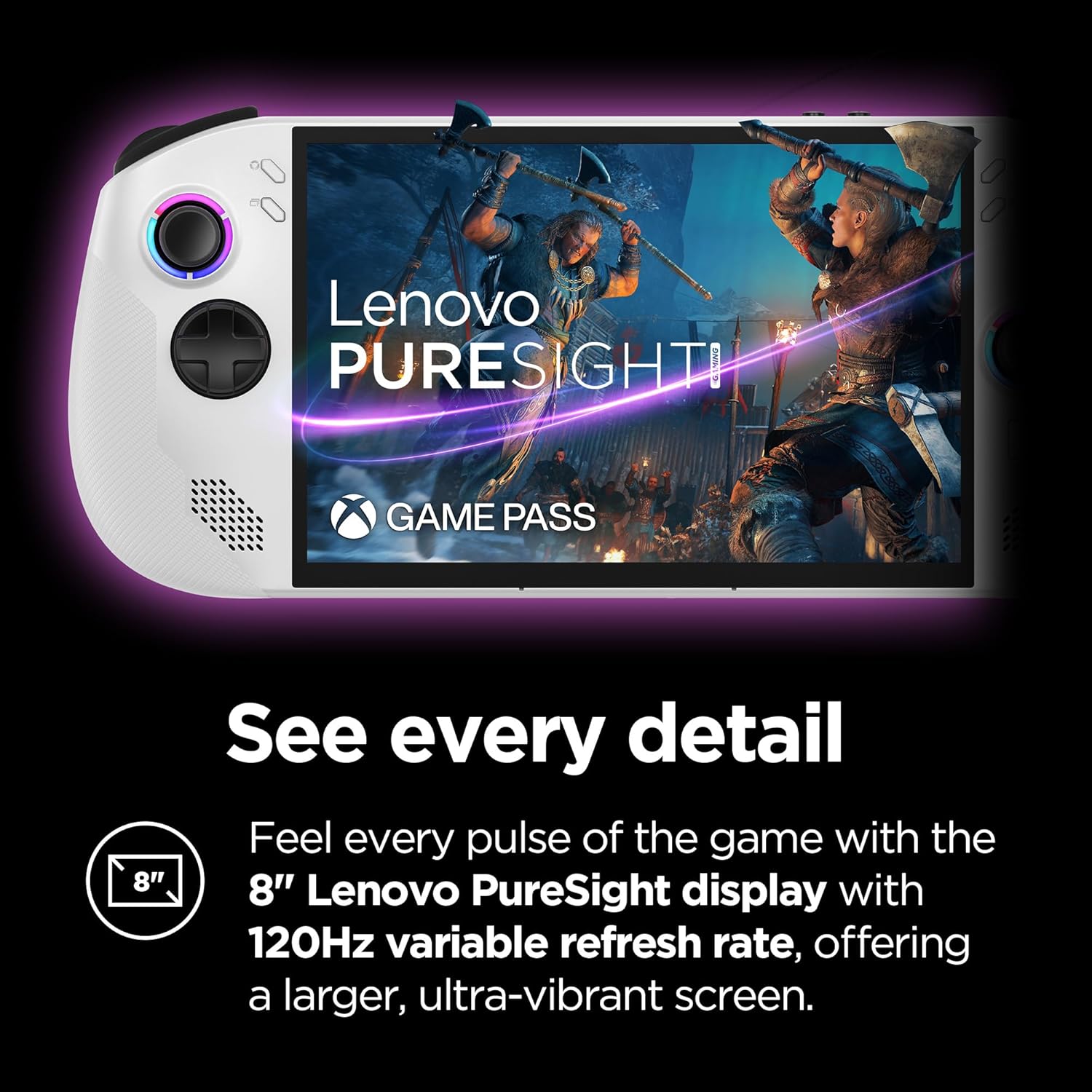 Lenovo Legion Go S - 2025 - Mobile Gaming Console - AMD Radeon graphics - 8" PureSight IPS Display - 120Hz - AMD Ryzen™ Z2 Go - 16GB Memory - 512GB Storage - Glacier White - Free PC Game Pass - Image 5