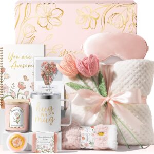 Mothers Day Birthday Gifts for Women Self Care Package, Get Well Soon Gift Baskets for Women Spa Gifts Set, Unique Thinking of You Inspirational Sympathy Gift Baskets for Mom Her Wife Friend Sister
