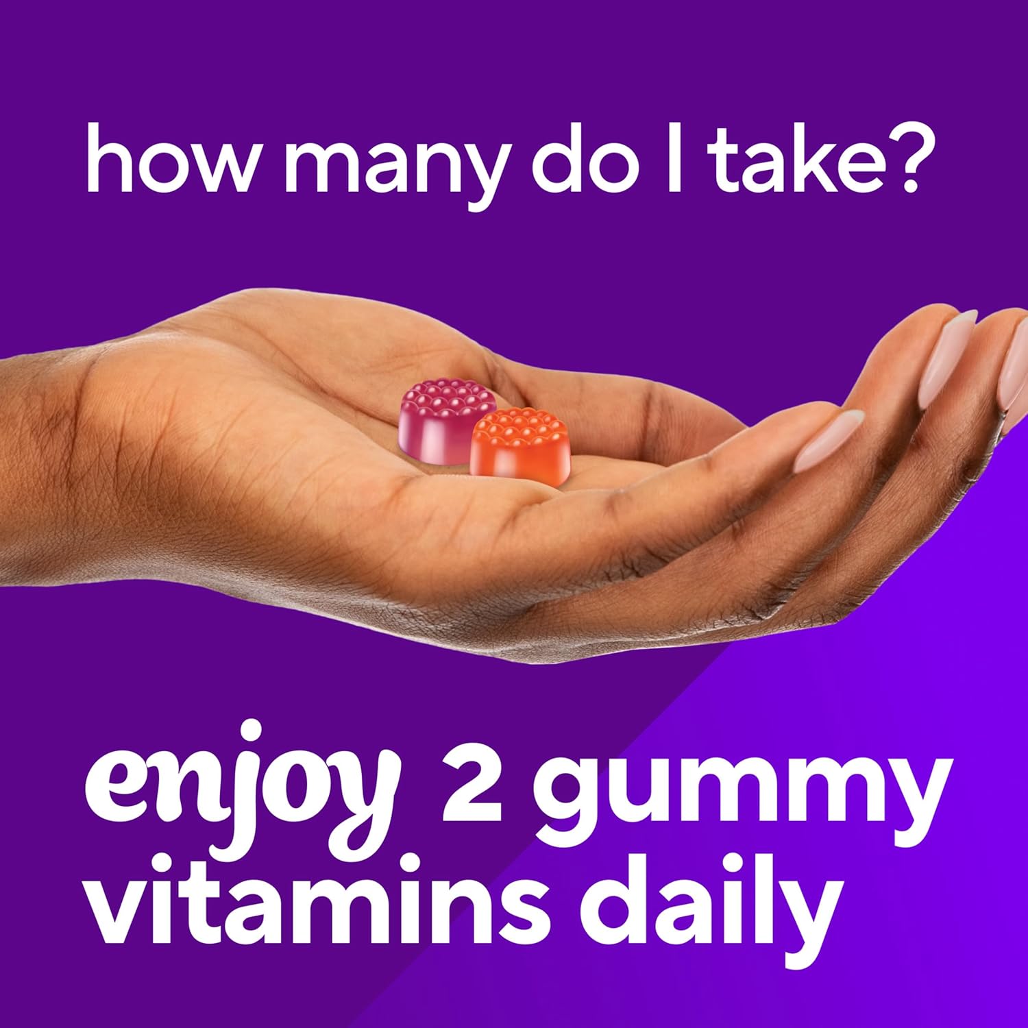 vitafusion Vitamin D3 Gummies, Bone and Immune Support, Peach, Blackberry, Strawberry Flavored, 50 mcg D3 Gummy Vitamin Supplement, 75 Day Supply, 150 Count - Image 8