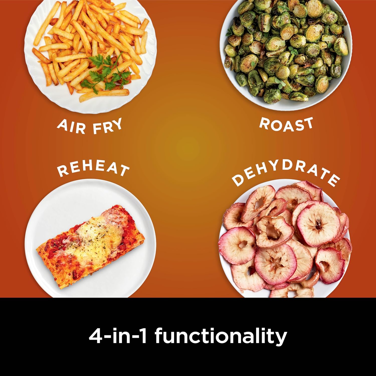 Ninja Air Fryer with Air Crisp | 5 QT Capacity fits up to 4lbs of Fries | 4-in-1 Pro Air Fry, Roast, Reheat, Dehydrate | 400°F Max Temp | 1750 Watts | W/Nonstick Basket & Crisper Plate | Grey | AF141 - Image 4