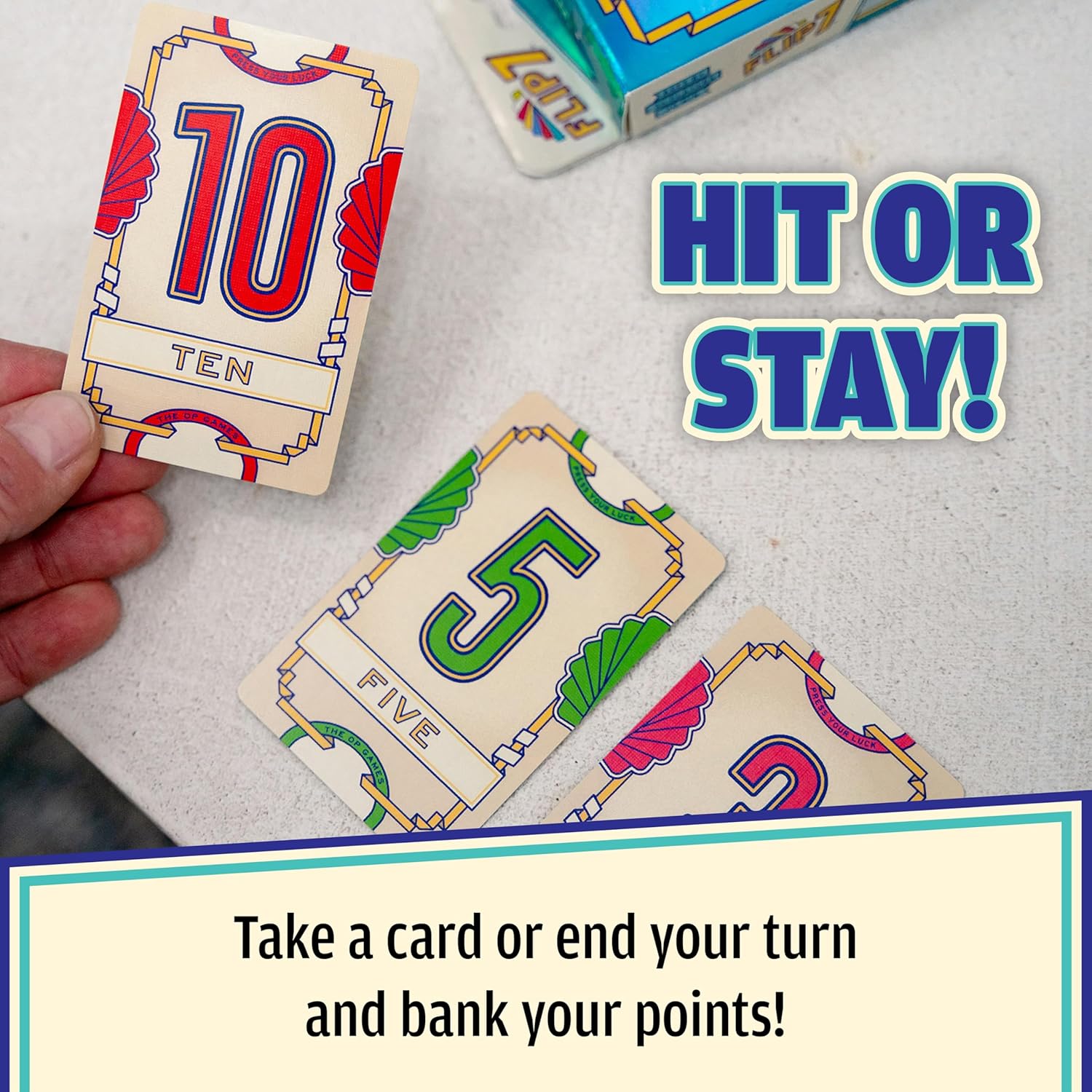 USAOPOLY Flip 7, The Ultimate Blend of Press Your Luck & Strategy, Fast-Paced Addictive Card Game,Quick to Learn & Easy to Teach,Perfect for Game Nights, 3+ Players, Ages 8 & Up, 20 Minutes Play Time - Image 4