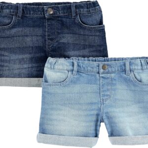 Simple Joys by Carter’s Girls Denim Shorts, Pack of 2