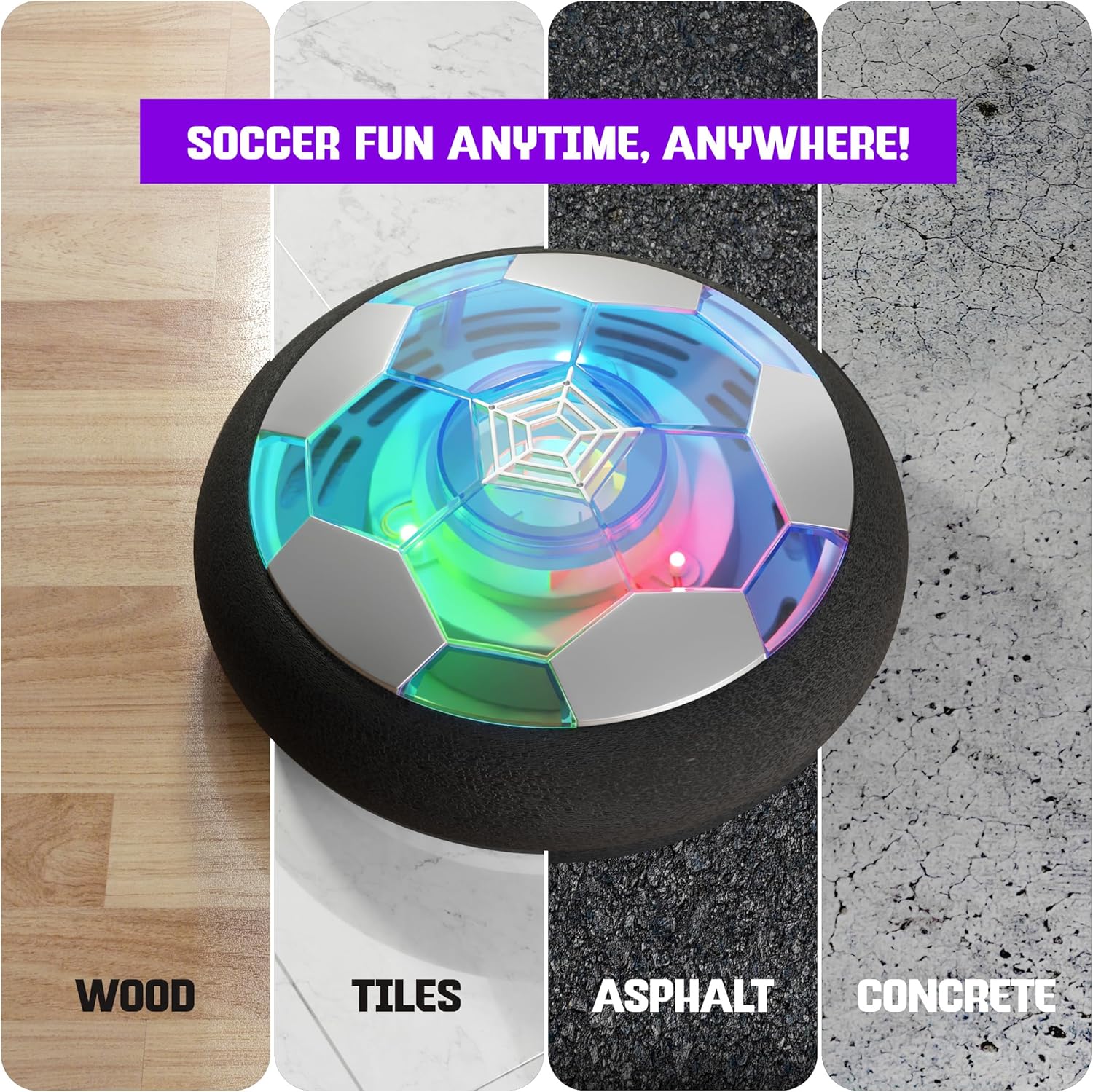 Ninja Blast Hover Soccer Light-Up Ball, Birthday Gift for Boys, Indoor Toy Games, Kids Gifts for Age 5, 6, 7, 8, 9, 10, 11, 12 Years Old, Boy Toys for Age 3 Years and Up. - Image 4