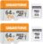 GIGASTONE 64GB Micro SD Card 2-Pack, V30 4K Video Recording, Surveillance, Security Camera, Dash Cam, Drone, 95MB/s MicroSDXC Memory Card UHS-I Class 10, with Adapter
