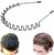 bodbop Metal Hair Band for Men Headband Women Bands Unisex Black Wavy Spring Outdoor Sports Headbands Men’s Hoop Clips Accessories Simple Elastic Non Slip Head Headwear