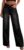 Sidefeel Women’s Wide Leg Jeans High Waisted Stretchy Raw Hem Zimbaplatinum Denim Pants