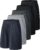 BOOJO 5 Pack Athletic Basketball Boys Shorts – Black Quick Dry Kids Youth Teen Shorts with Pockets for Soccer Running