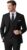 Men’s Stretch Slim Fit 5-Piece Suit Set with Blazer, Vest, Pants, Bow Tie, Necktie and Pocket Square