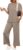 OFEEFAN Women’s Lounge Sets Fashion Outfits Wide Leg Loungewear Side Slit Tracksuit for Vacation Travel Airport S-3XL
