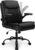 NEO CHAIR Desk Office Gaming Computer Chair Ergonomic Executive Mid-Back Leather with Adjustable Padded Flip-Up Armrests Cushion Wheels Swivel for Home Study Task (Black White)