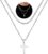 Yooblue Cross Necklace for Men, Gold Black Silver Mens Cross Necklaces Stainless Steel Cross Pendant Necklace Simple Jewelry Gifts Cross Chain Necklaces for Men