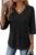 Womens Tops 3/4 Length Sleeve Lace V Neck T-shirt Dressy Casual Blouses Summer Outfits Beach Vacation Tunic Blouses