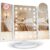 HUONUL Makeup Mirror, Vanity Mirror with Lights, 2X/3X/10X Magnification, Touch Control, Trifold, Dual Power Supply, Mothers Day, Birthday Gifts for Mom,Gifts for Women,Girls, Dorm Room Essentials