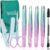 TsMADDTs 7 pcs Tweezers for Women Facial Hair, Precision Tweezer Set for Eyebrows with Curved Scissor and Eyebrow Razor for Ingrown Hair