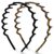 Kitsch Zig Zag Headbands for Women – Fashion Accessories for Slicked Back Styles – Comfortable Wavy Headbands | Comb Headband with Teeth | Ideal Gifts for Women – Black and Tortoise – 2 pcs