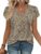 WIHOLL Womens Tops Dressy Casual Petal Sleeve Summer Spring Short Sleeve V Neck Shirts Work Business Vacation Clothes 2026
