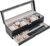 ProCase Watch Box, 6 Slot Watches Display Case with Drawer, Mens Watch Case with Glass Lid, 2-Layer Mens Jewelry Organizer Storage Holder, Birthday Valentine Gifts for Men -6 Slot, Black
