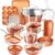 Gotham Steel Hammered 20 Pc Ceramic Cookware Set Nonstick, True Ceramic Pots and Pans Set Non Stick with Deep Square Pan Set & Bakeware Set, Non Toxic PFOA PFOS Free, Oven & Dishwasher Safe