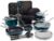 Blue Diamond 20 Piece Cookware and Bakeware Set, Diamond Infused PFAS-Free Ceramic Nonstick Pots and Pans, Durable Nontoxic Metal Utensil Safe & Scratch Resistant, Dishwasher & Oven Safe, Green