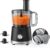 OLIXIS Food Processor 10.5 Cup, Vegetable Choppers with Slicing Shredding Chopping Kneading, Dishwasher Safe, Food Grinder, Stainless Steel Blades, for Smoothie Fruit Dough, 2.6QT, Black