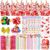 UMEELR 28 Pack Stationery Gift Set, Include Pencil Eraser Sharpener Ruler Stamper Foam Sticker Greeting Card for Kids School Classroom Prize